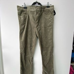 LOFT army green skinny corduroy pants
